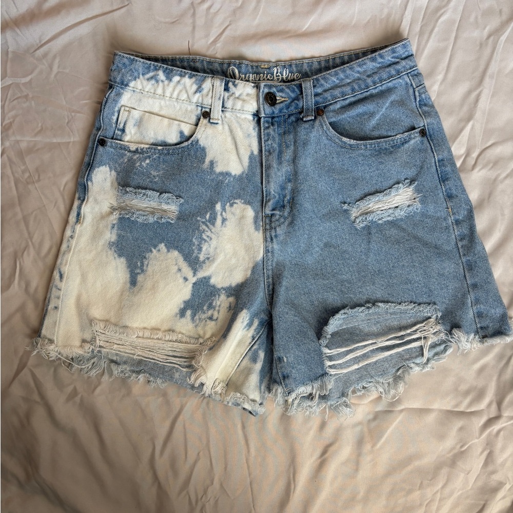 100% Cotton Distressed Jean Shorts